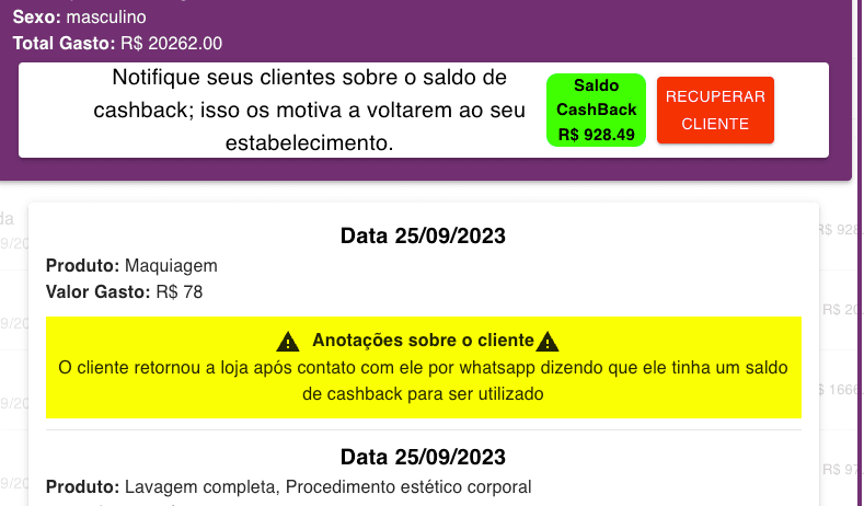 Linha do Tempo do Cliente